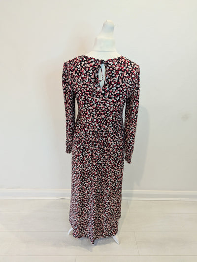 QED London  Black Flower print Dress 14