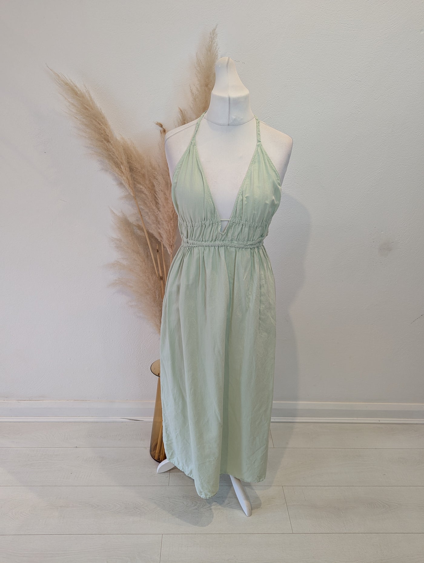 Zara Mint Halter Neck Dress L