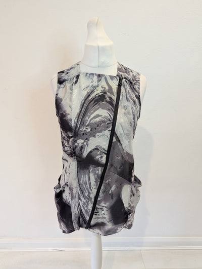 Mint Velvet Grey Sleeveless Zip Tunic Size 10