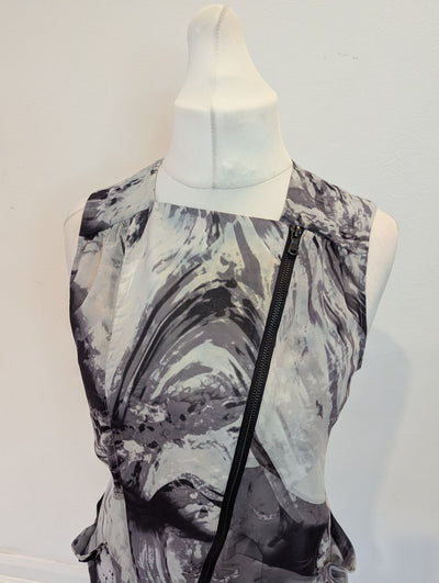 Mint Velvet Grey Sleeveless Zip Tunic Size 10