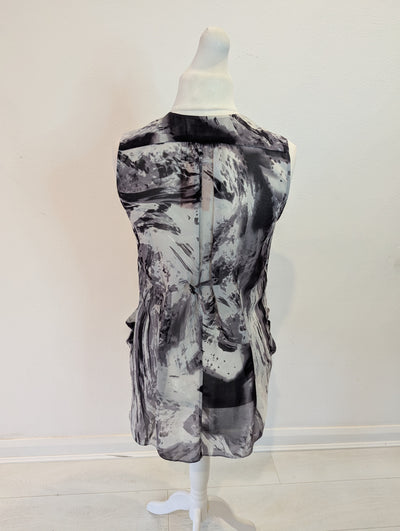 Mint Velvet Grey Sleeveless Zip Tunic Size 10