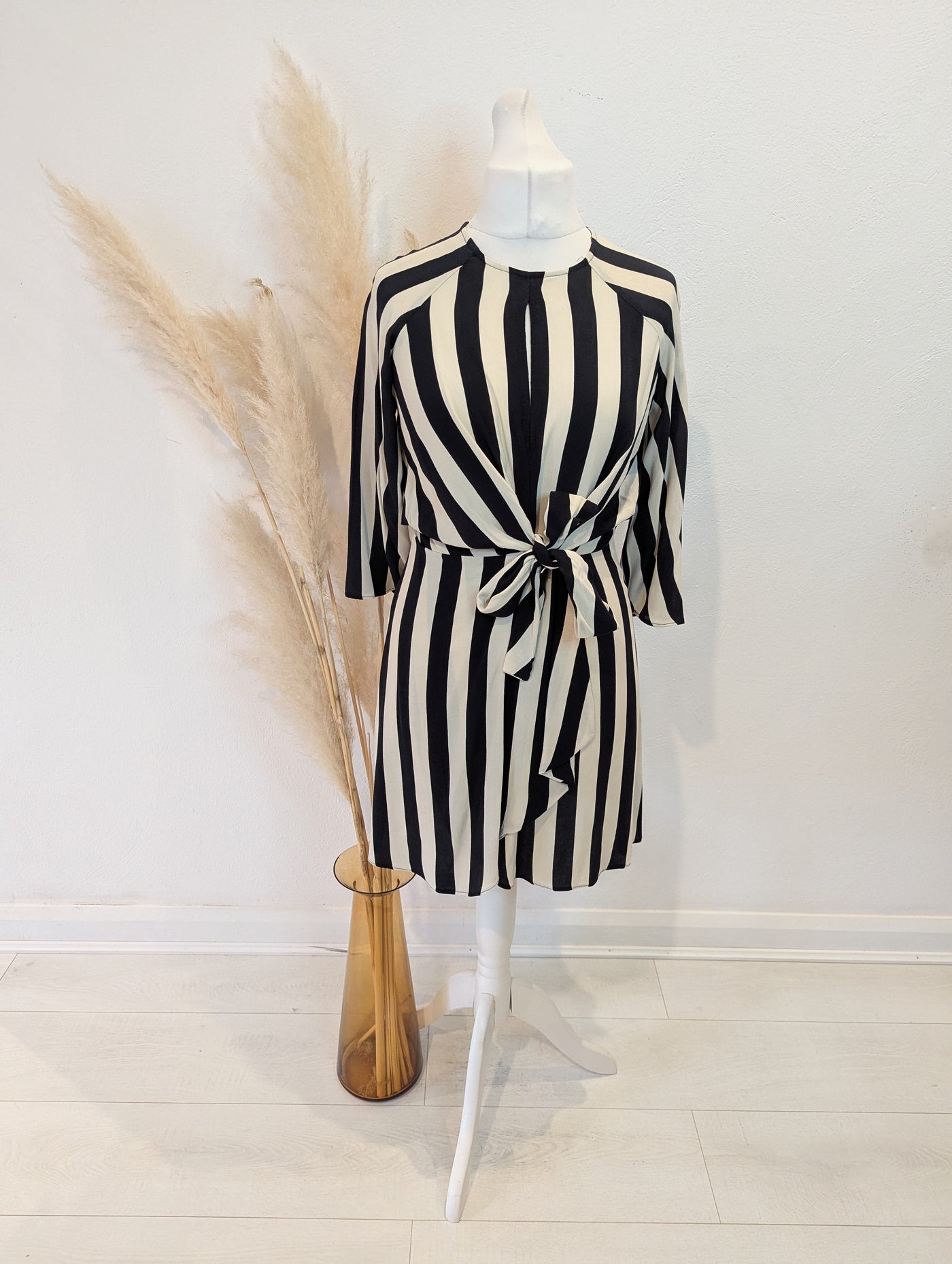 black and white dress topshop Topshop White Black Stripe Dress 12 The Wardrobe