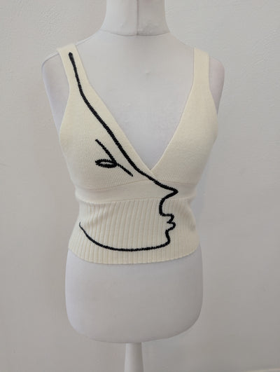Zara Cream Knitted Top L RRP £27.99