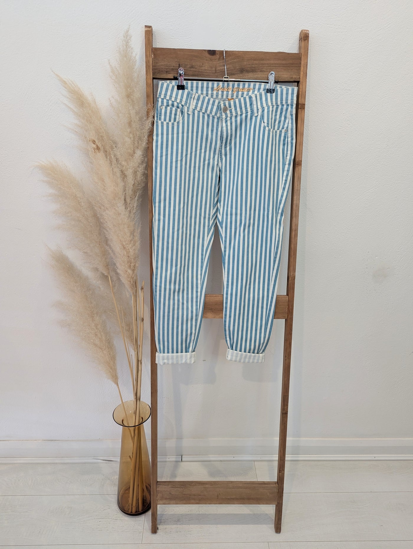 Denim Co Blue White Stripe Trousers 12