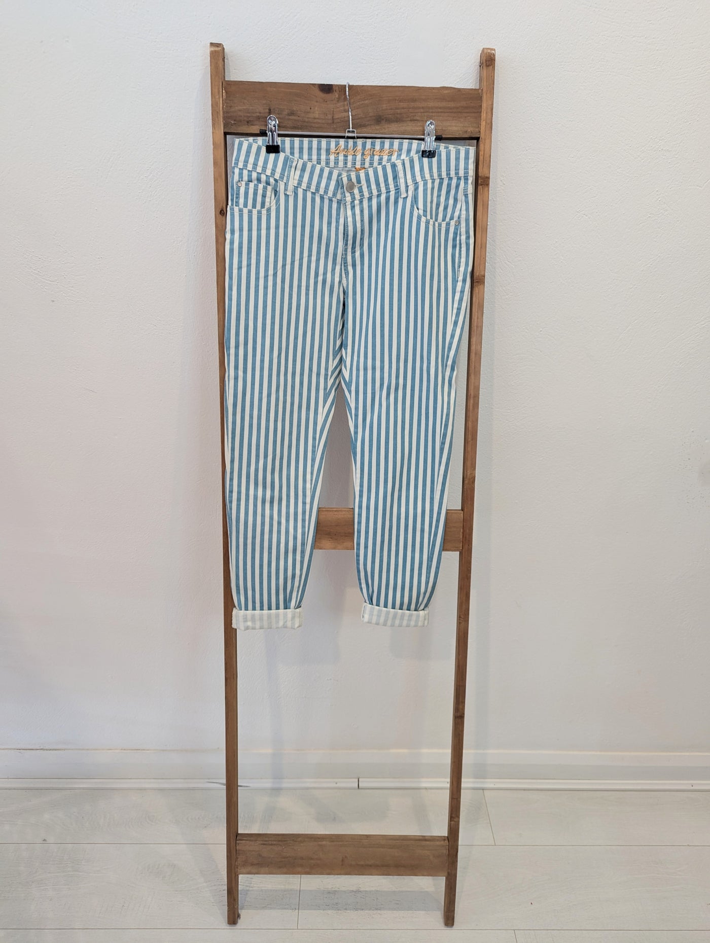 Denim Co Blue White Stripe Trousers 12