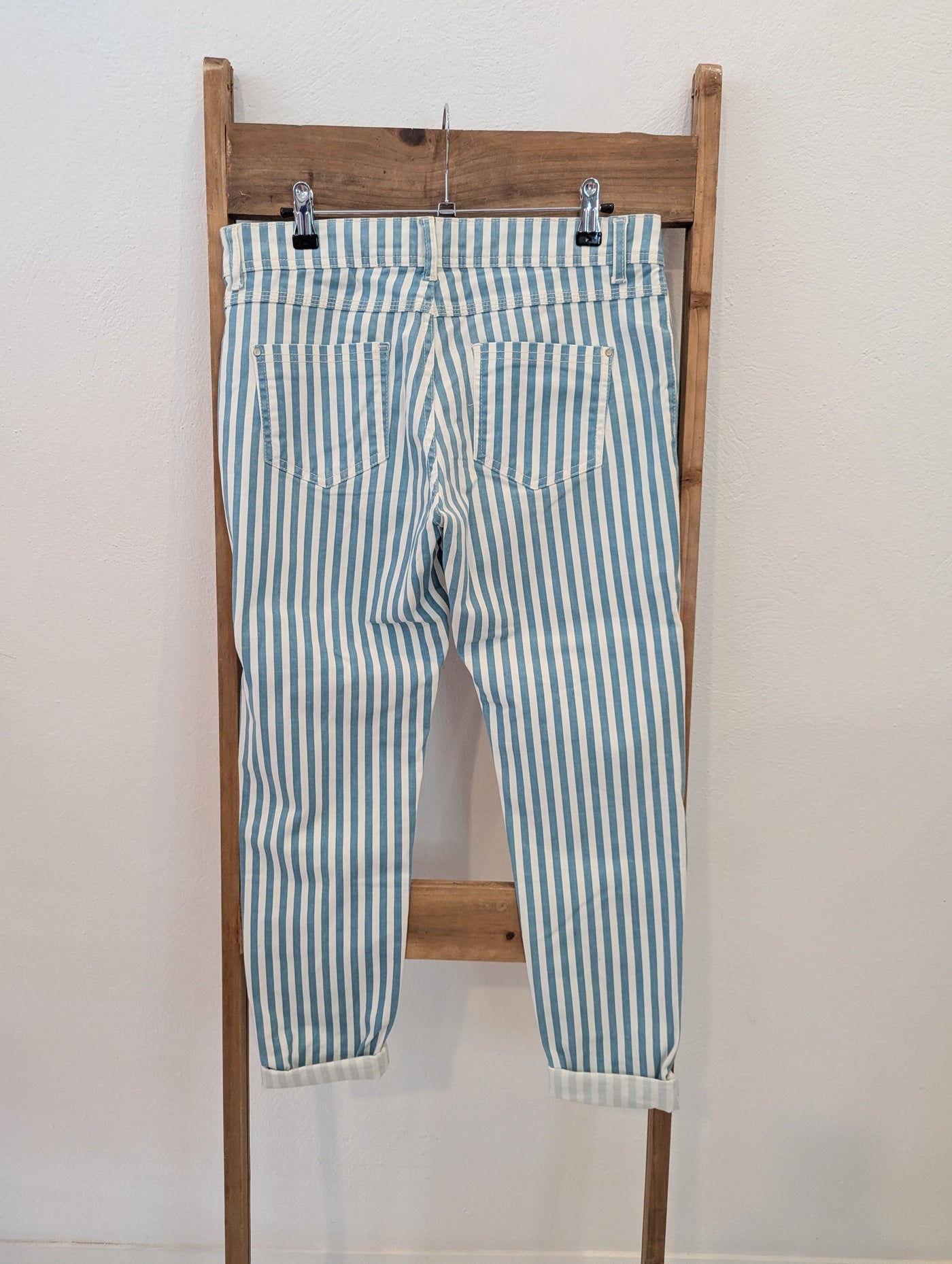 Denim Co Blue White Stripe Trousers 12