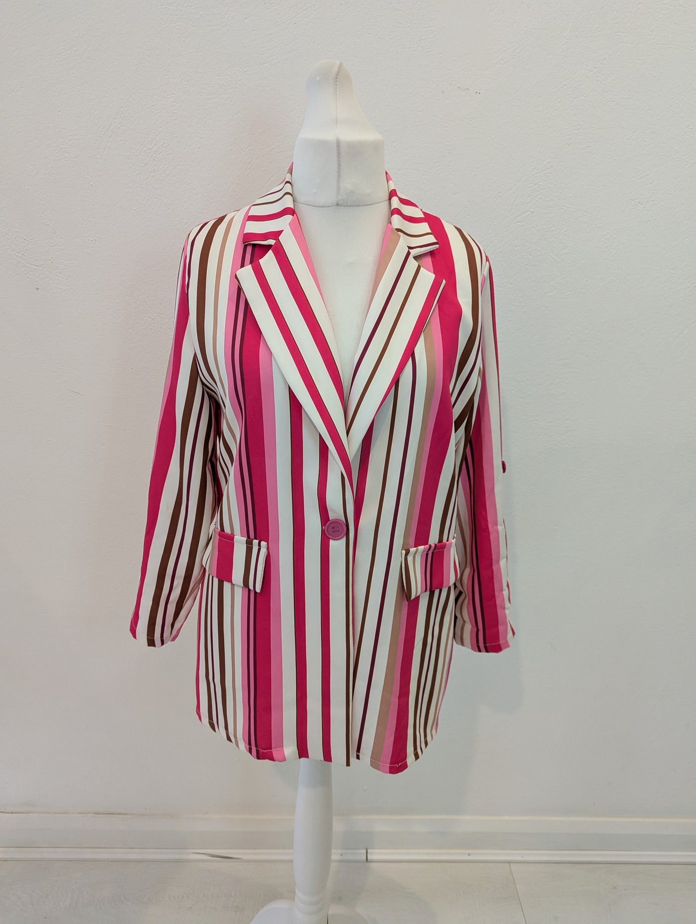 Moolberry pink stripe blazer M