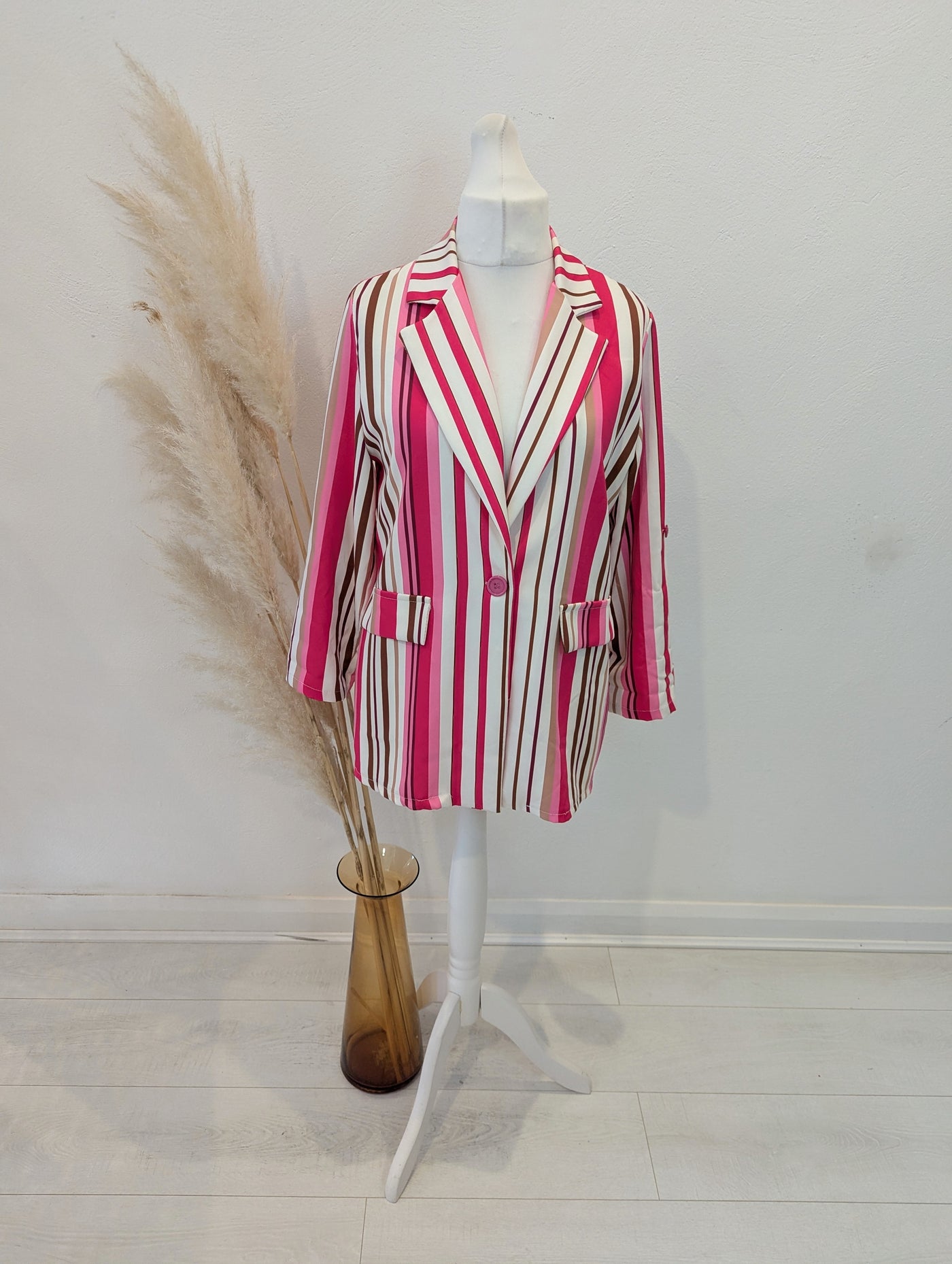 Moolberry pink stripe blazer M