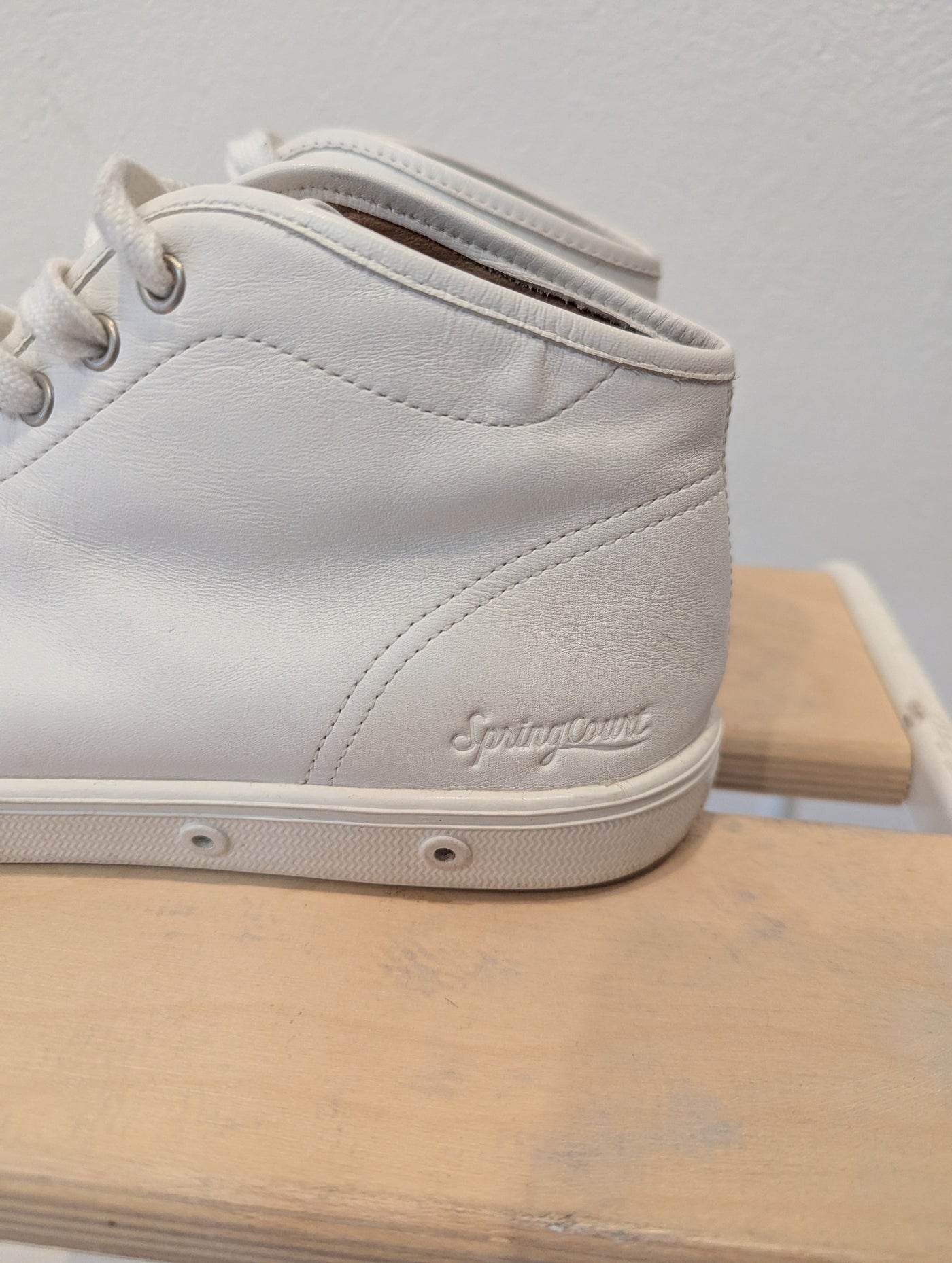 Spring Court white high tops 5 RRP £133