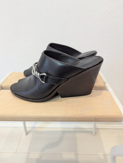 All Saints Black Wedged Mule 5