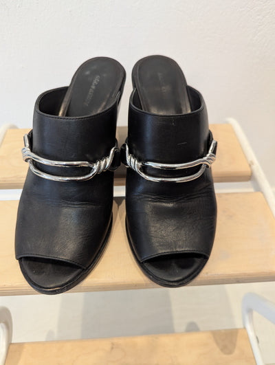 All Saints Black Wedged Mule 5