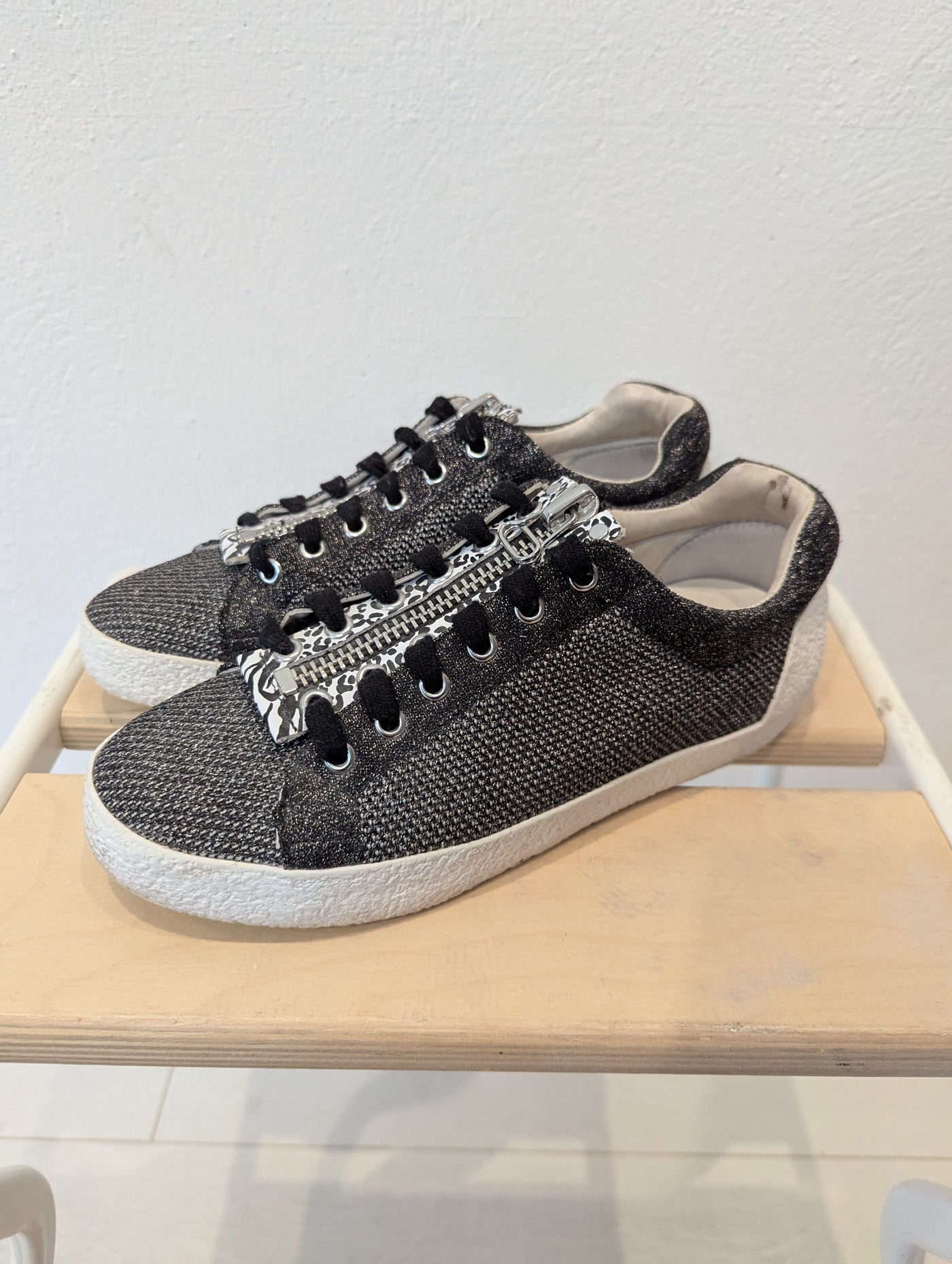 Ash Glitter zip trainers 4