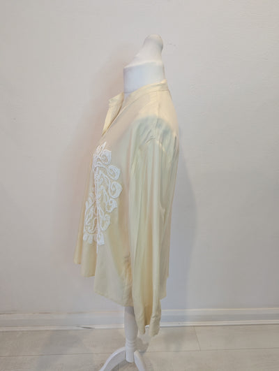 Zara Lemon Beaded Shirt L