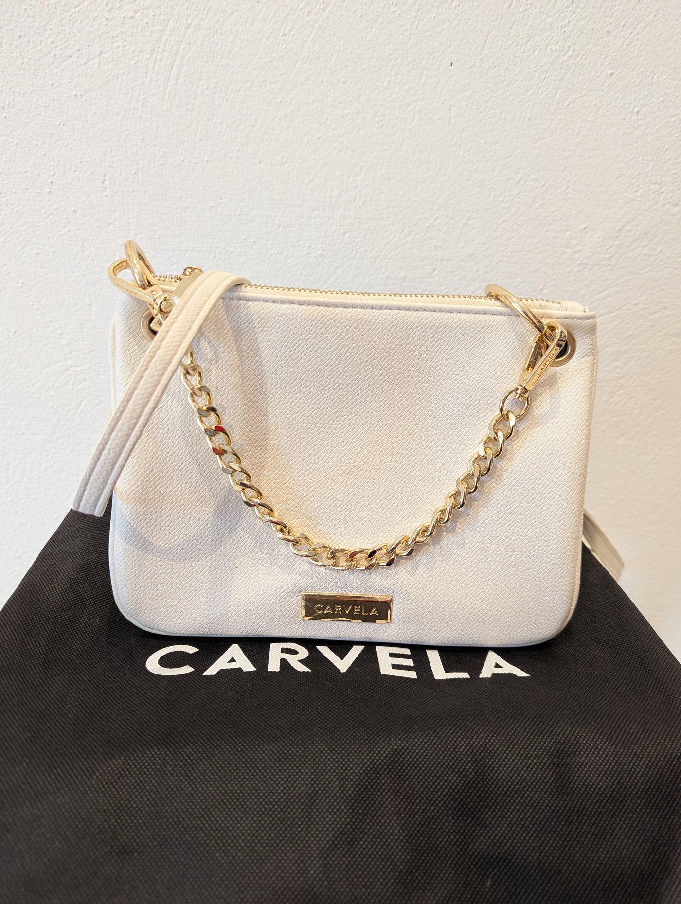Carvela white crossbody bag