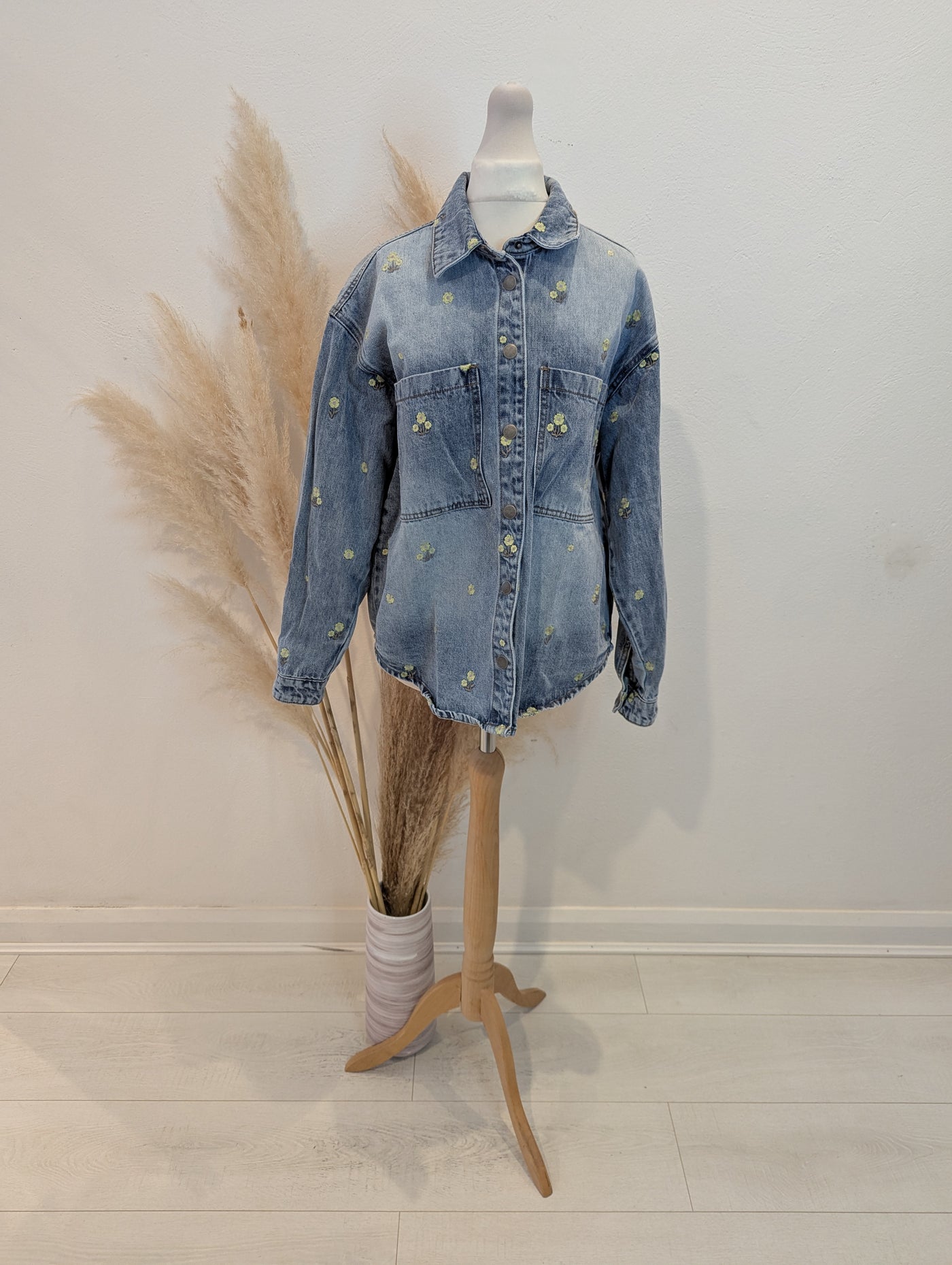 Kaffe Flower Denim Jacket 36