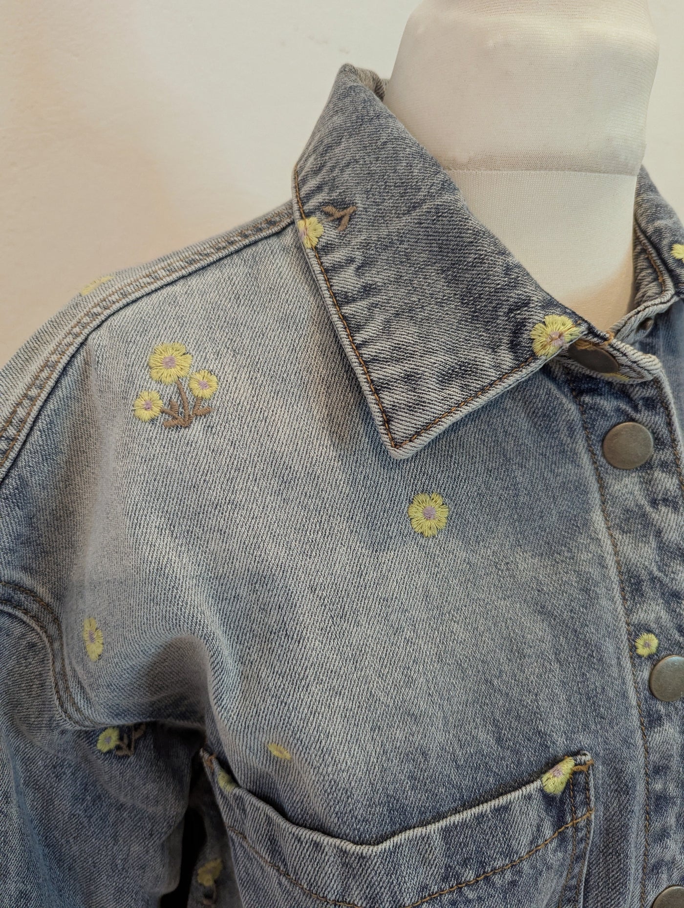 Kaffe Flower Denim Jacket 36