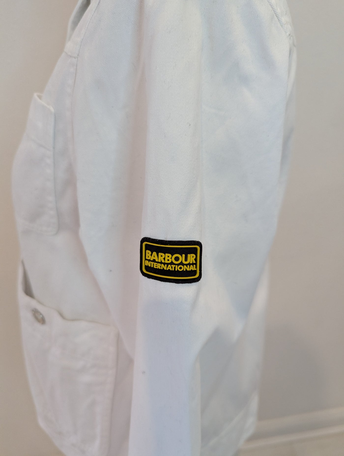Barbour white canvas jacket 12