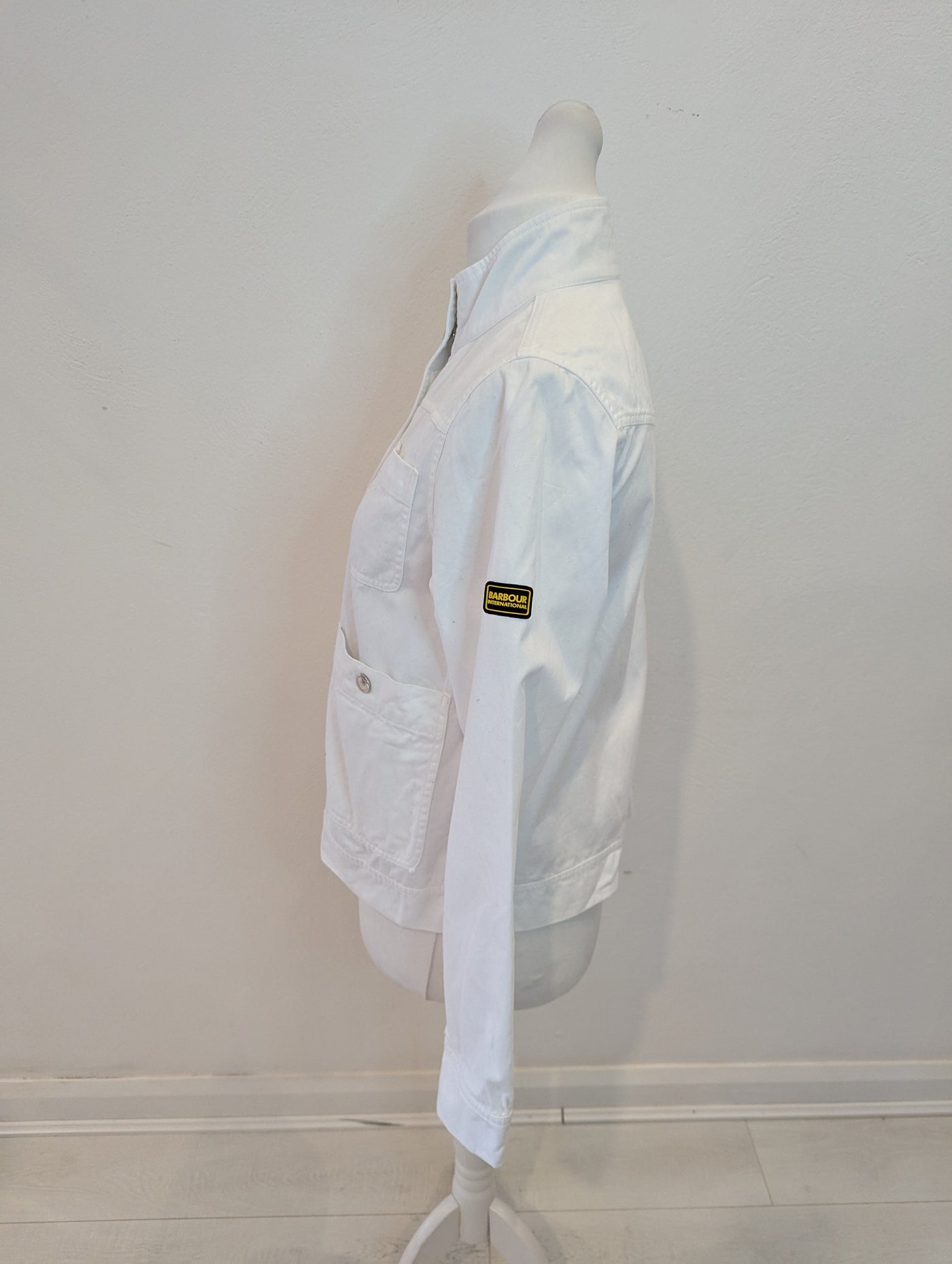 Barbour white canvas jacket 12
