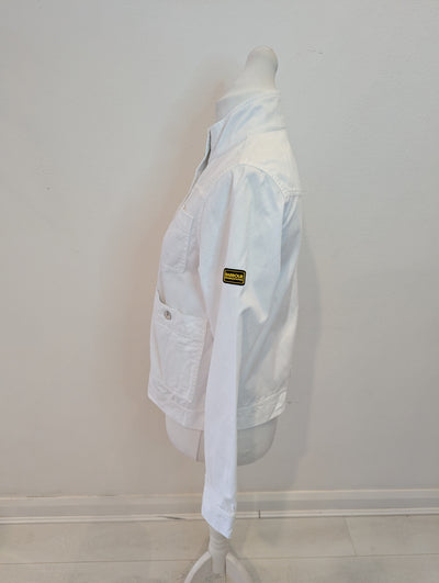 Barbour white canvas jacket 12