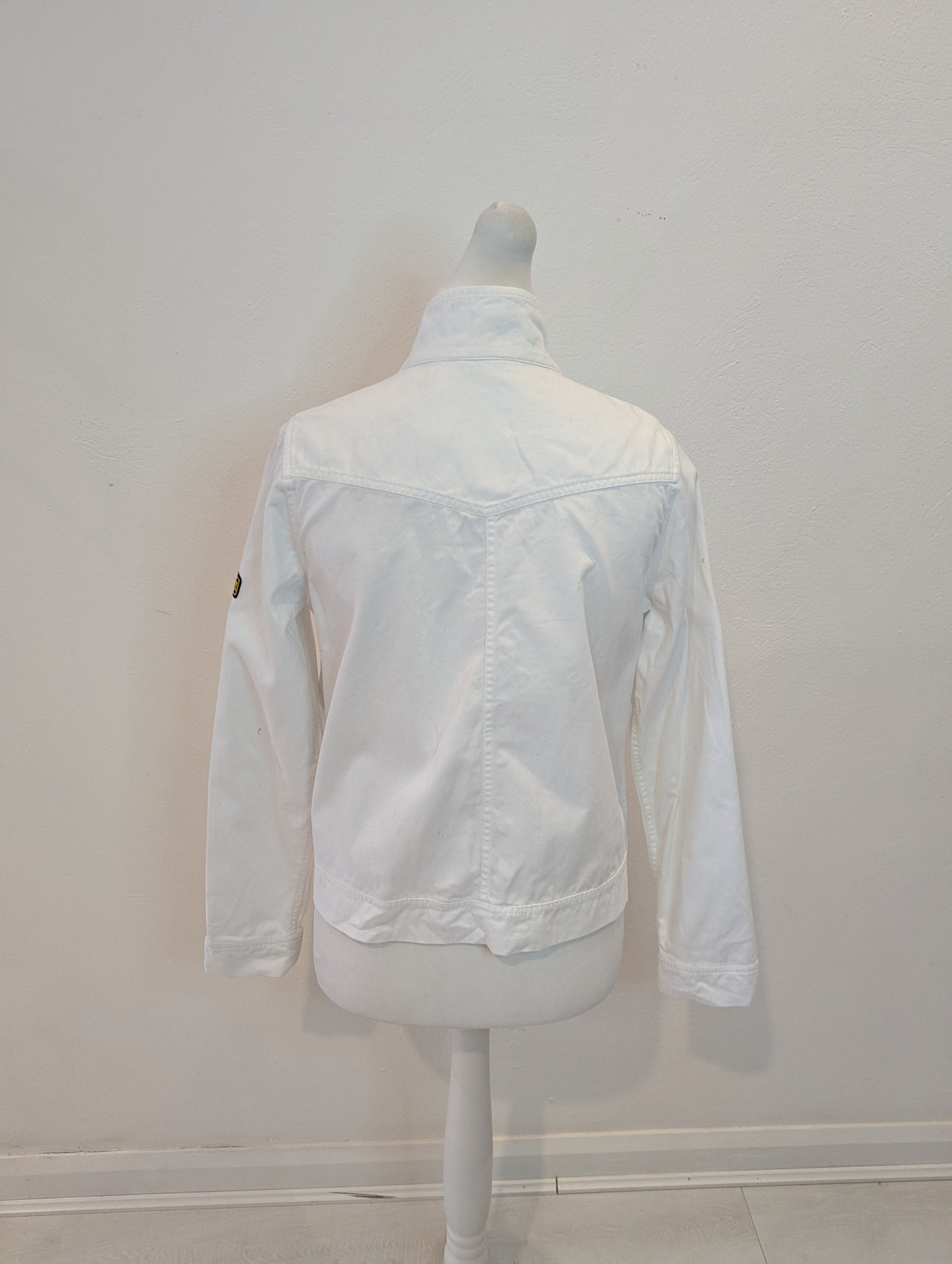 Barbour white canvas jacket 12