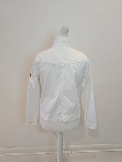 Barbour white canvas jacket 12