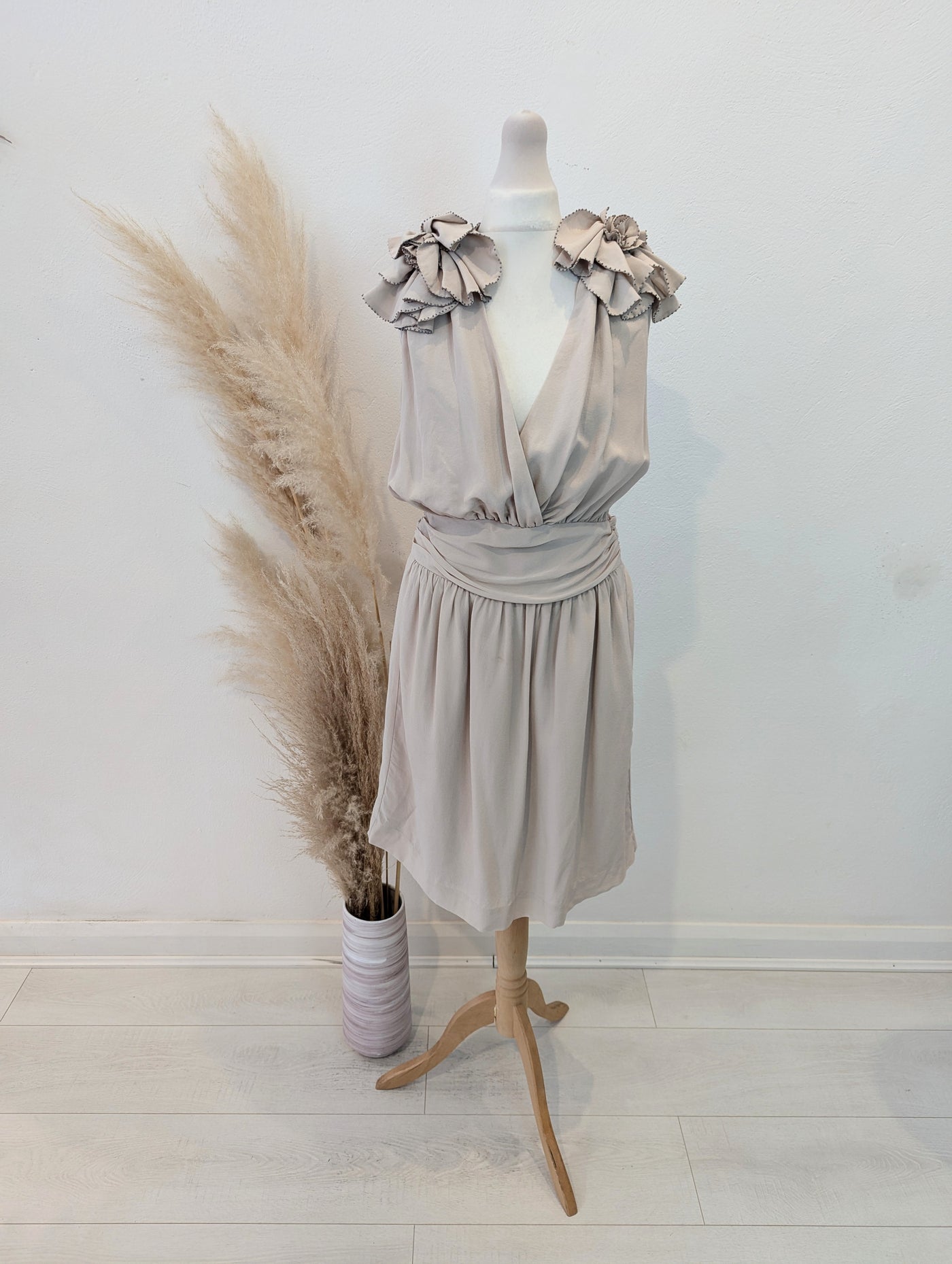 French Connection Cream silk Dress L NWT RRP £150