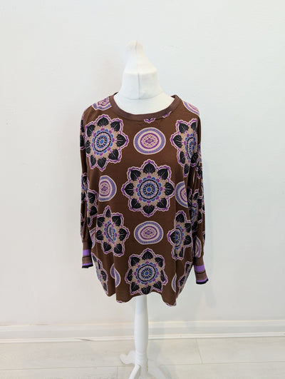 Milano Italy Brown/Purple Top Size 12