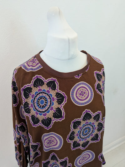 Milano Italy Brown/Purple Top Size 12