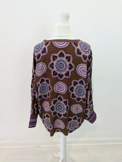 Milano Italy Brown/Purple Top Size 12