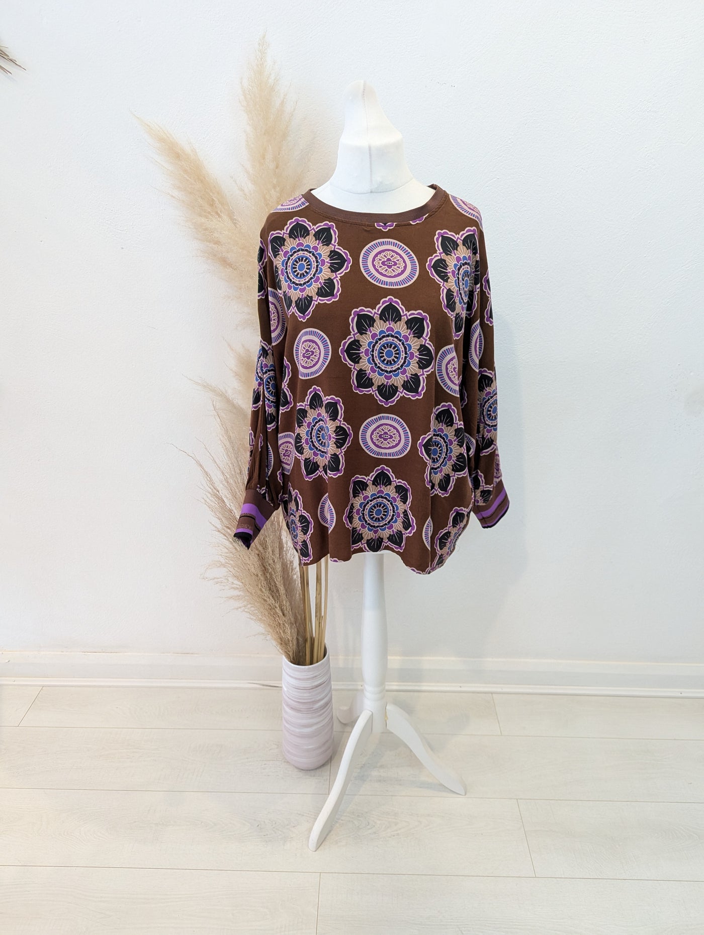 Milano Italy Brown/Purple Top Size 12