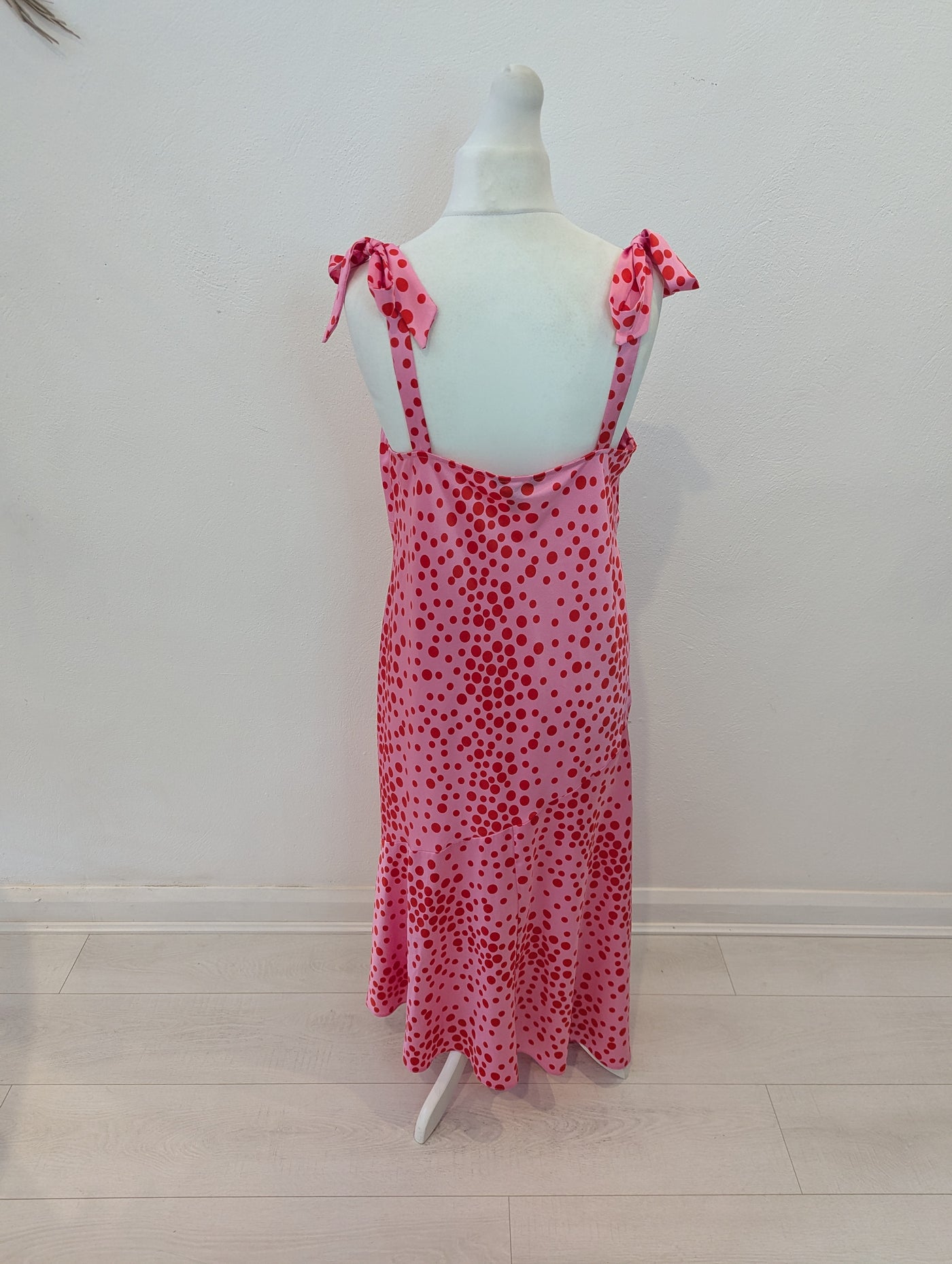 New Look Pink/Red Spot Dress Size 18