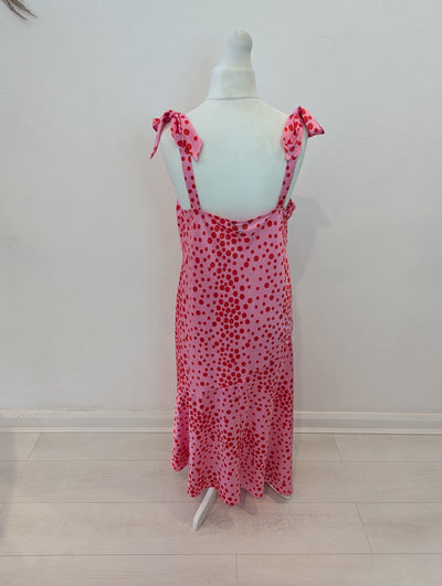 New Look Pink/Red Spot Dress Size 18