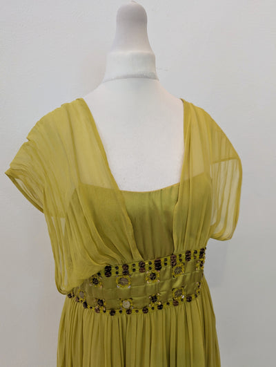French Connection Lime Silk Dress 12