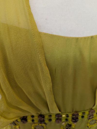 French Connection Lime Silk Dress 12