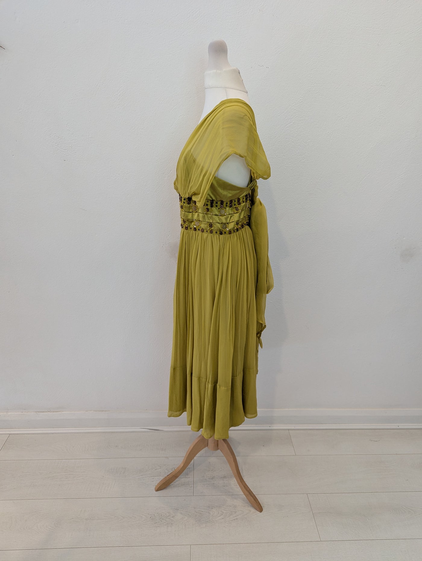 French Connection Lime Silk Dress 12