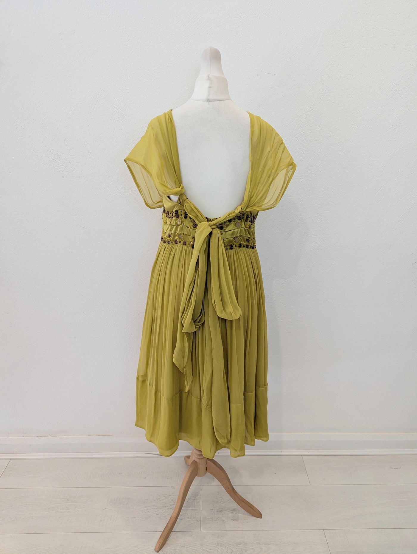 French Connection Lime Silk Dress 12