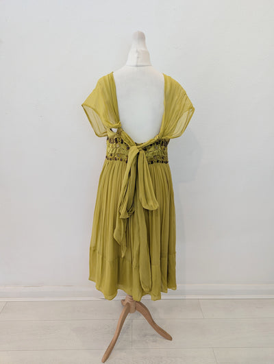 French Connection Lime Silk Dress 12