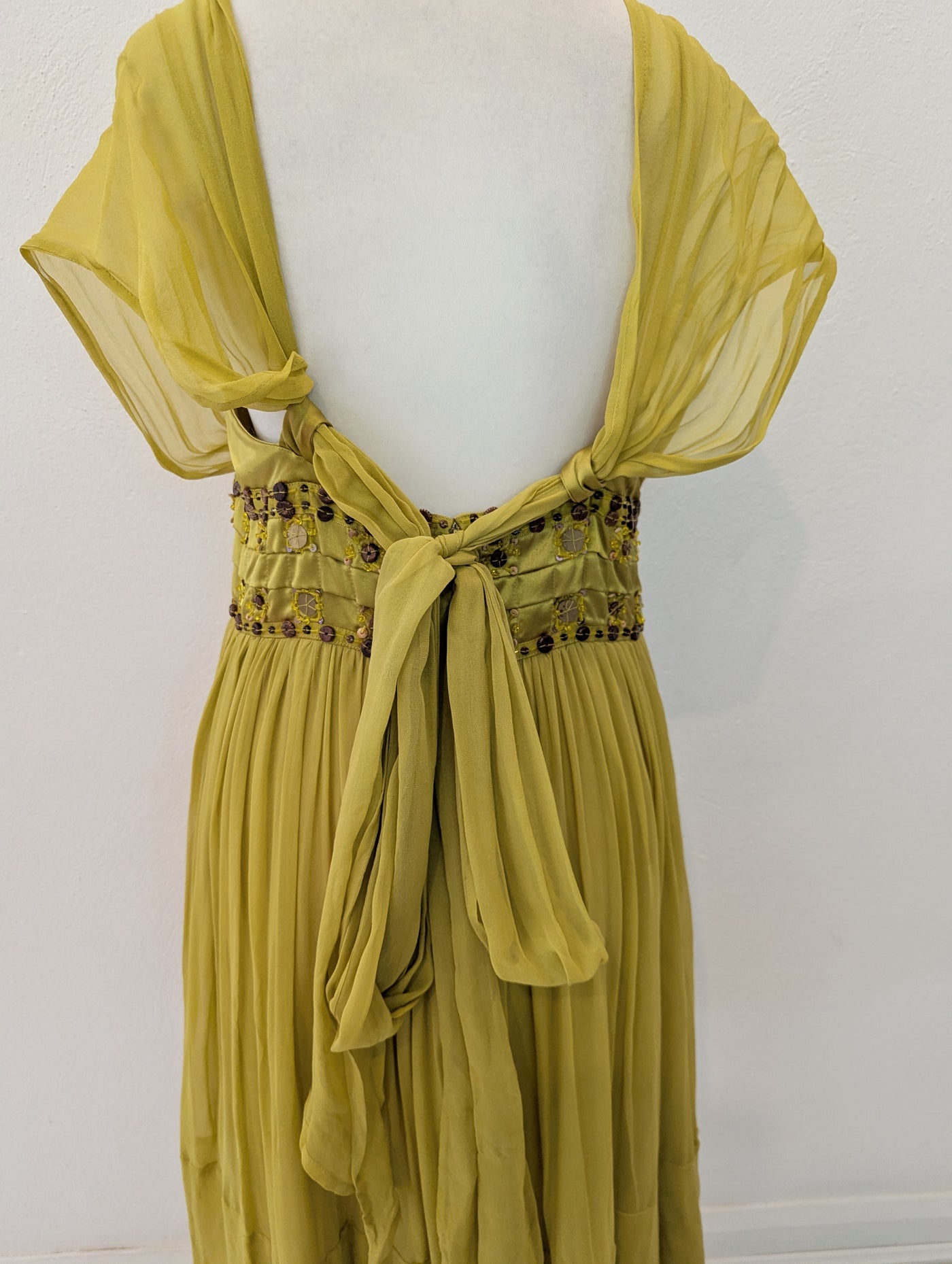 French Connection Lime Silk Dress 12