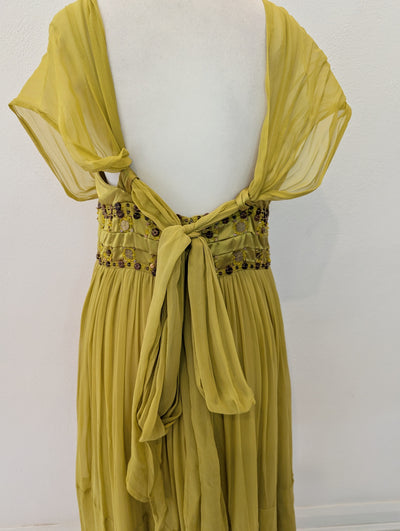 French Connection Lime Silk Dress 12