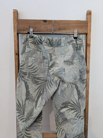 Made in Italy Khaki Floral Pants Size 12/14