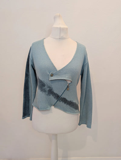 Lunatisme Blue Wrap Cardigan M