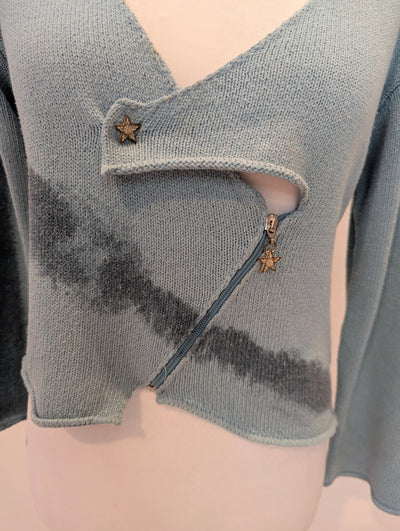 Lunatisme Blue Wrap Cardigan M