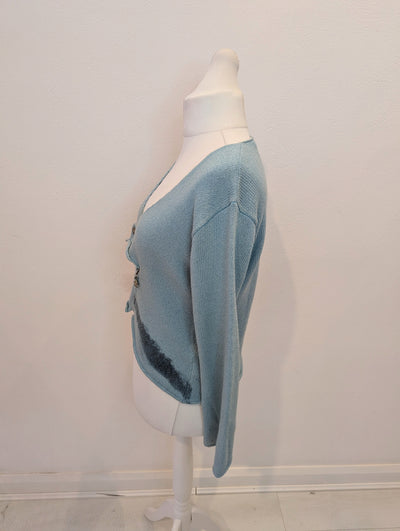 Lunatisme Blue Wrap Cardigan M