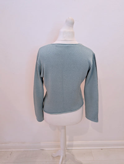 Lunatisme Blue Wrap Cardigan M