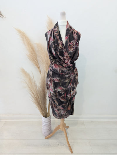 All Saints Floral Silk Dress 10