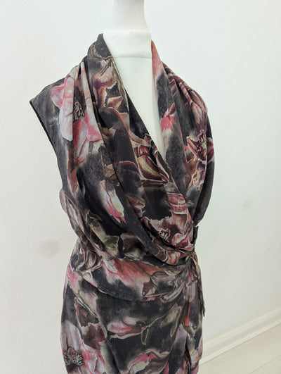 All Saints Floral Silk Dress 10