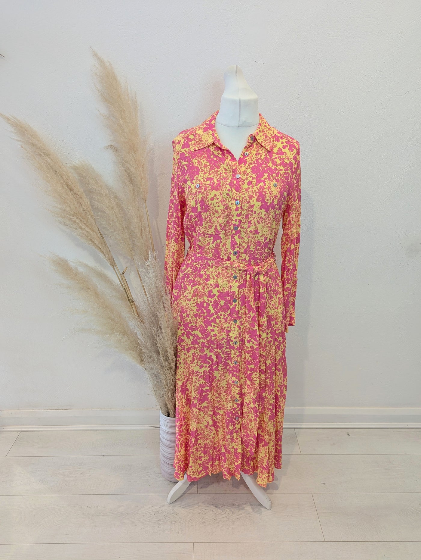 Mint Velvet Pink & Yellow Maxi dress 12