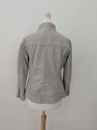 Mint Velvet Taupe leather jacket 10