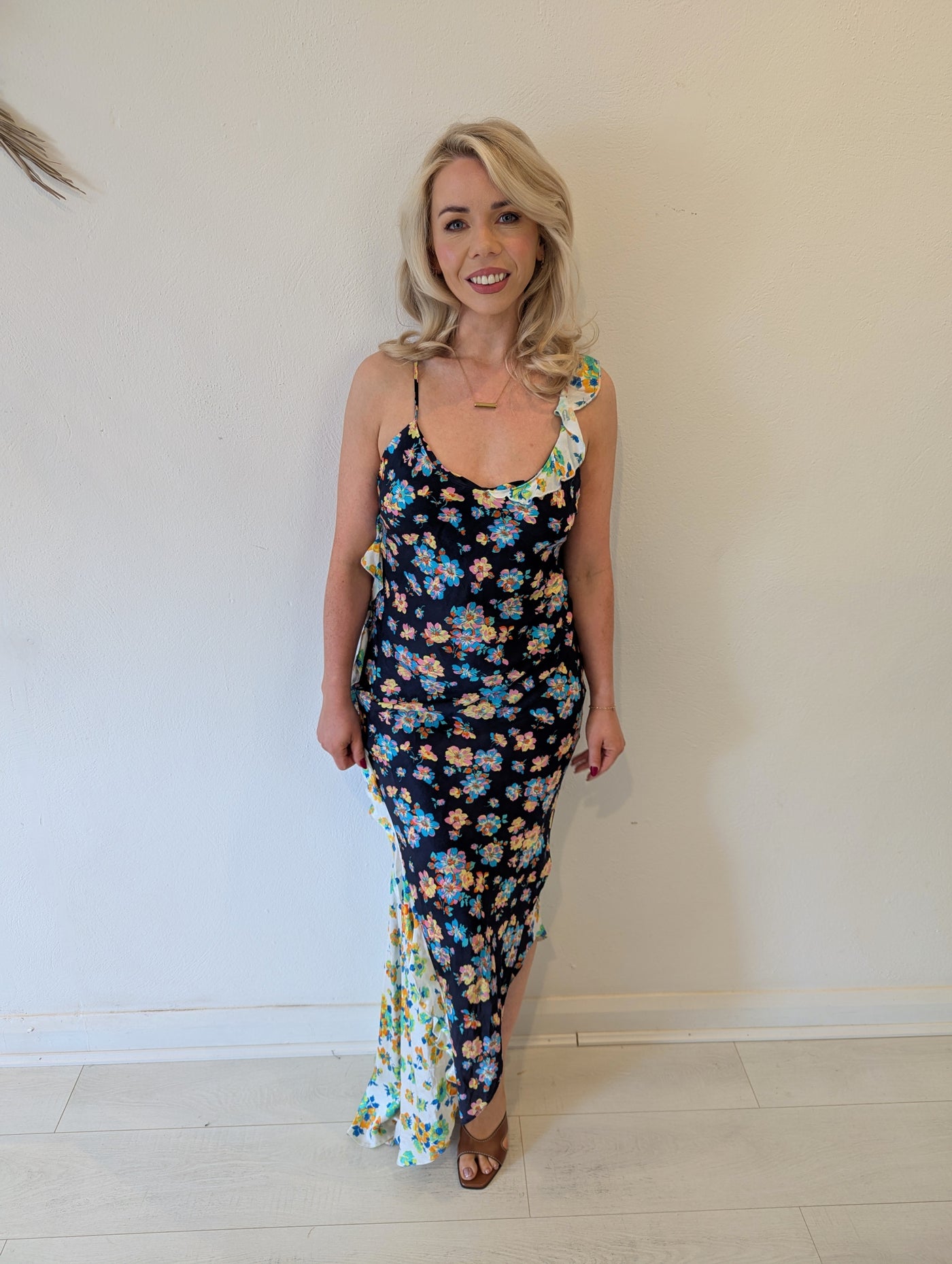 Topshop Navy Floral Maxi Dress 10