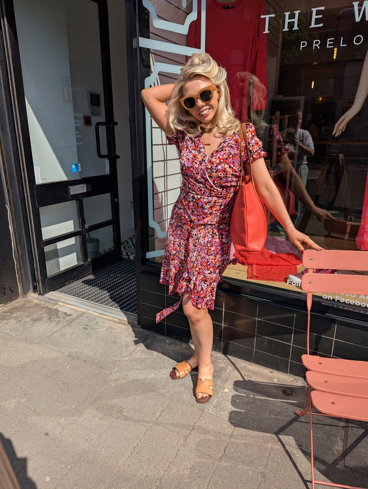 She Goes Wear The Label red multi wrap dress 8